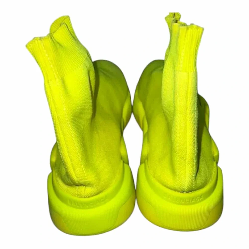 Balenciaga Speed 2.0 LT Sock Yellow Neon Knit Stretch High Top Sneakers Size 11 - Picture 7 of 9